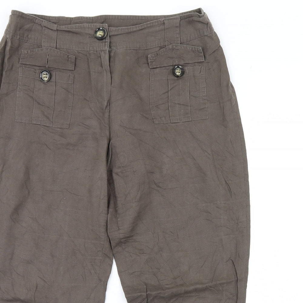 Cameieu Womens Brown   Cropped Trousers Size 16 L23 in