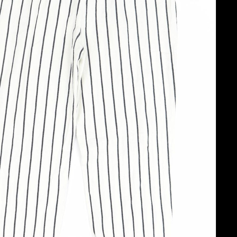 Sfera Womens Ivory Striped  Trousers  Size L L25 in