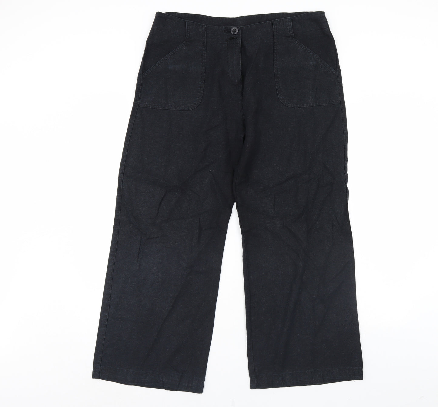 M&S Womens Black   Trousers  Size 14 L29 in