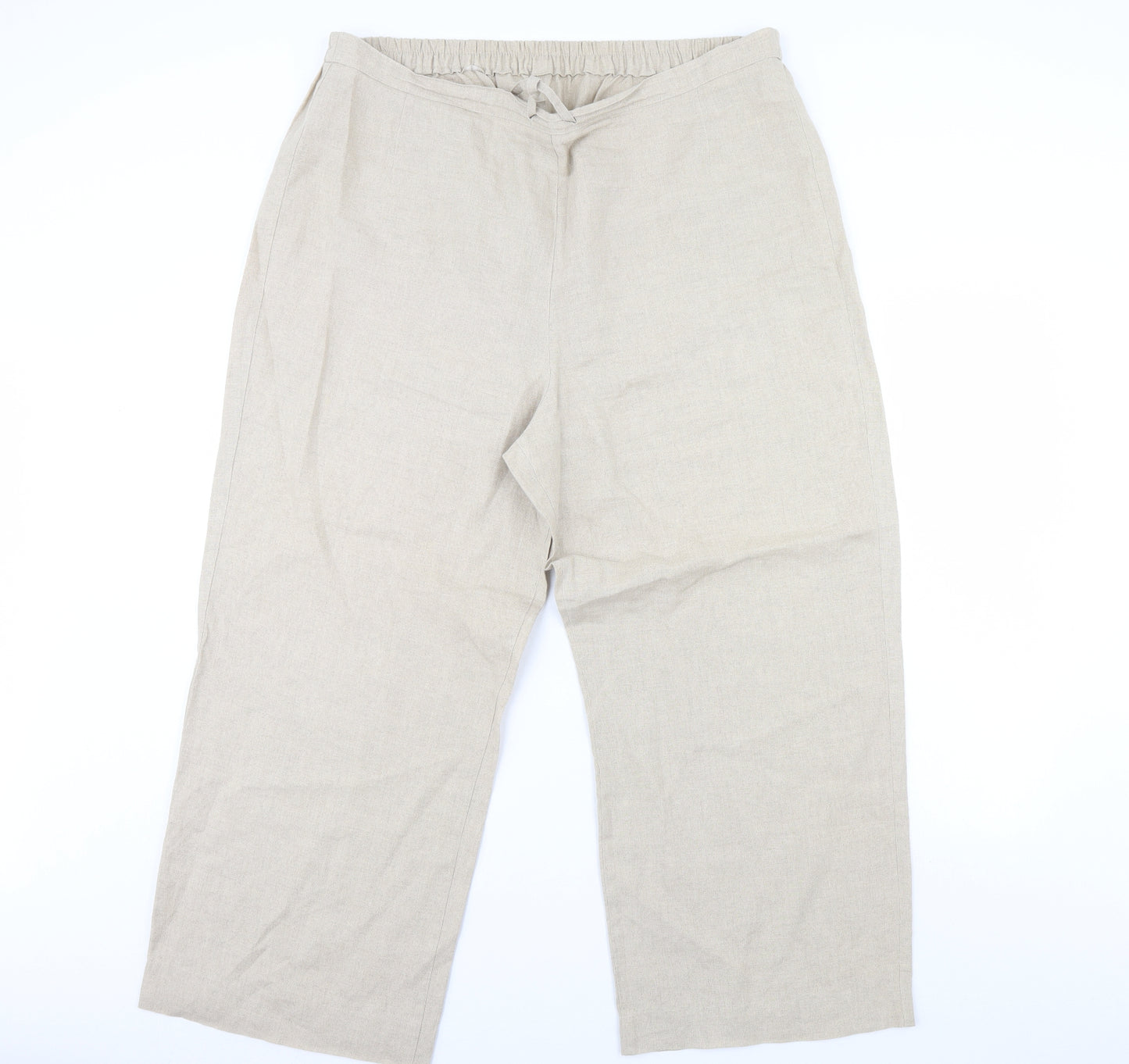 M&S Womens Beige   Trousers  Size 22 L28 in