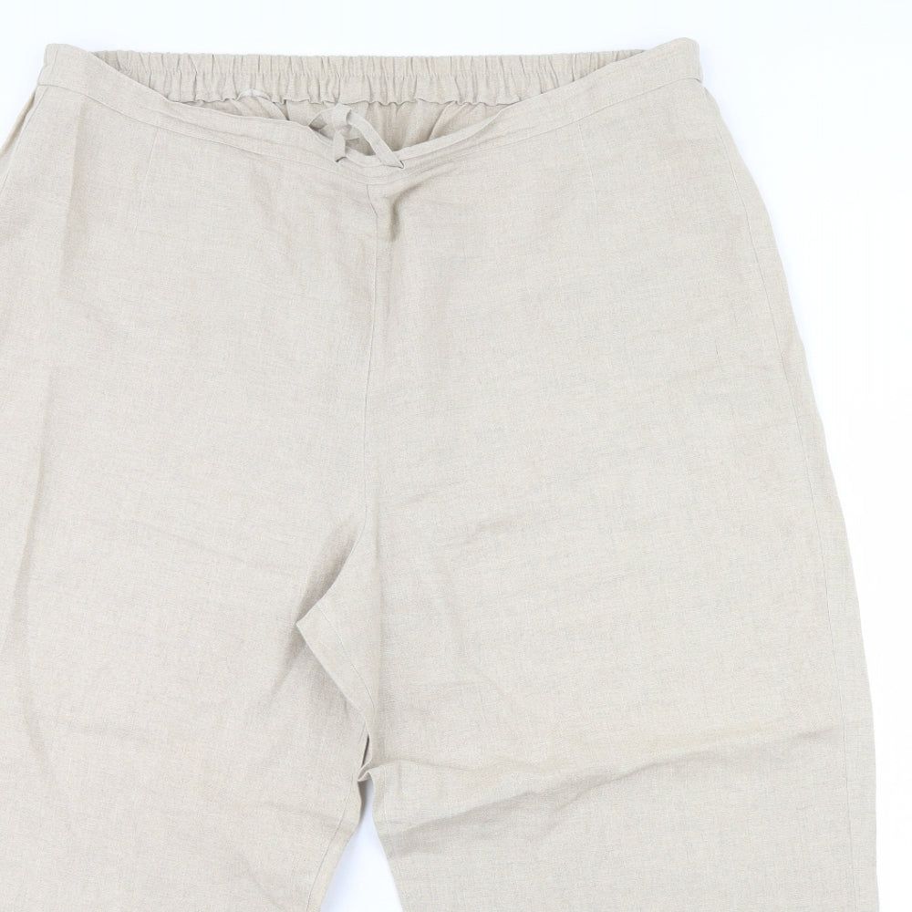 M&S Womens Beige   Trousers  Size 22 L28 in