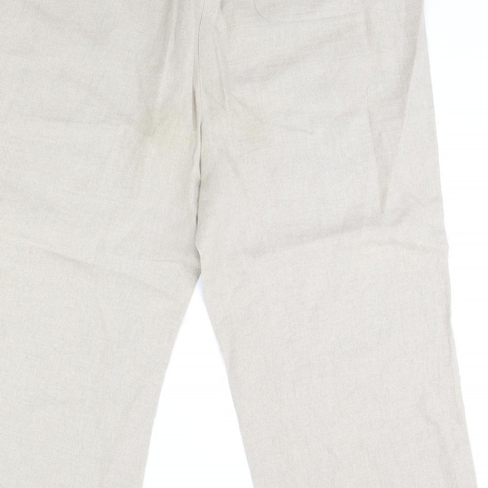 M&S Womens Beige   Trousers  Size 22 L28 in