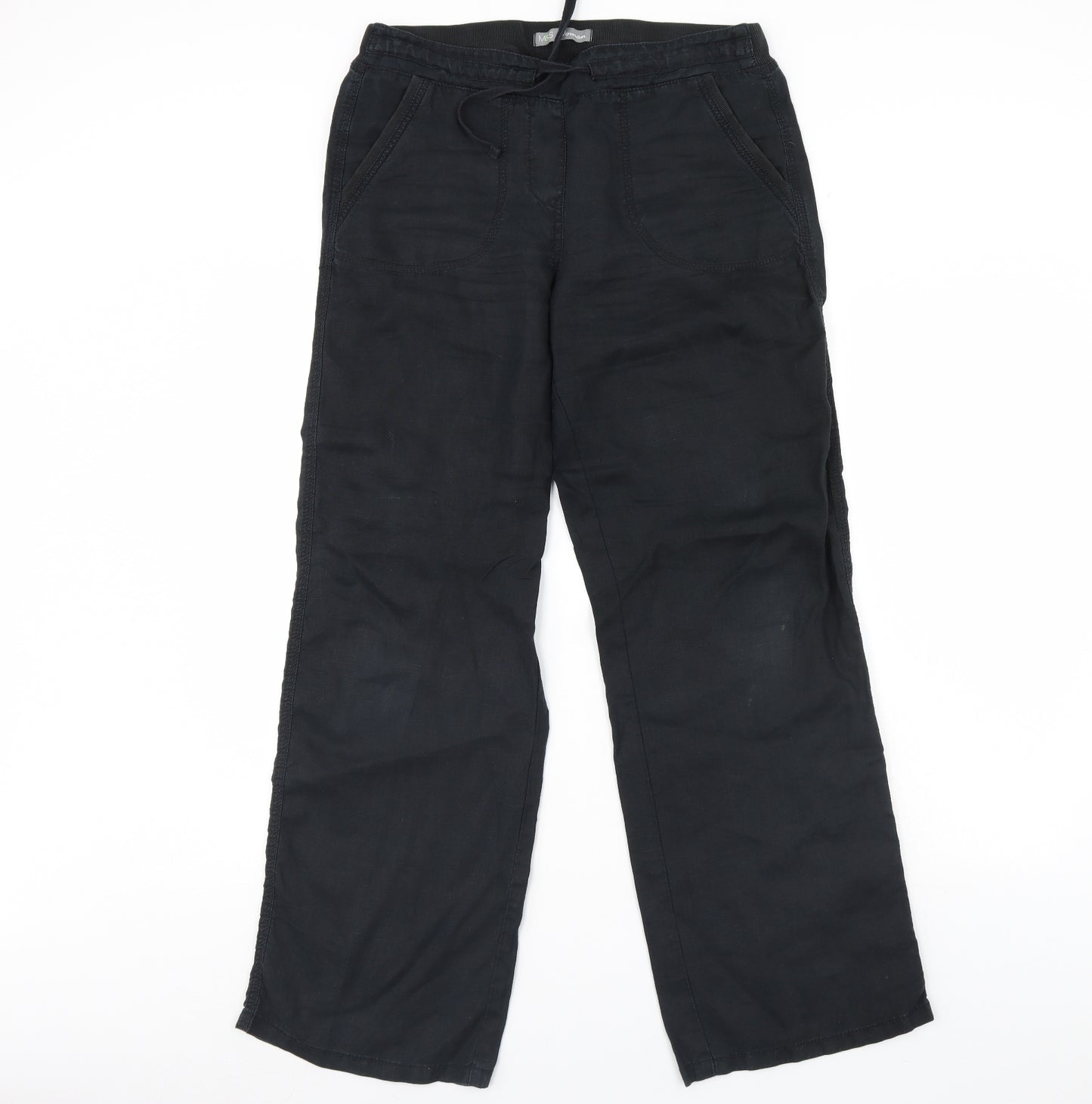 M&S Womens Black   Trousers  Size 12 L30 in