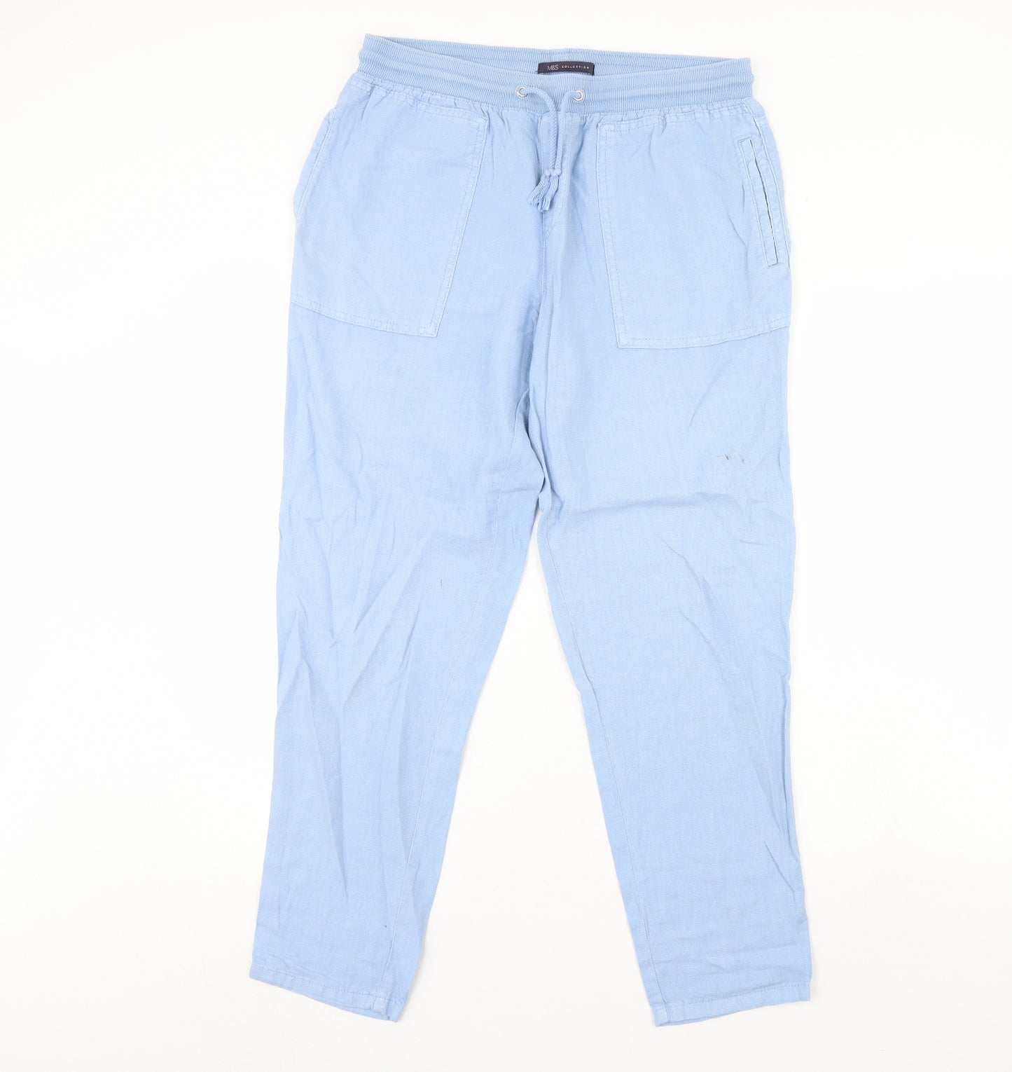 m&s Womens Blue   Trousers  Size 12 L30 in
