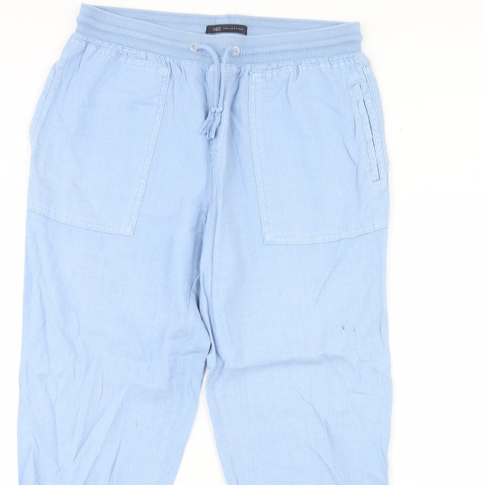 m&s Womens Blue   Trousers  Size 12 L30 in