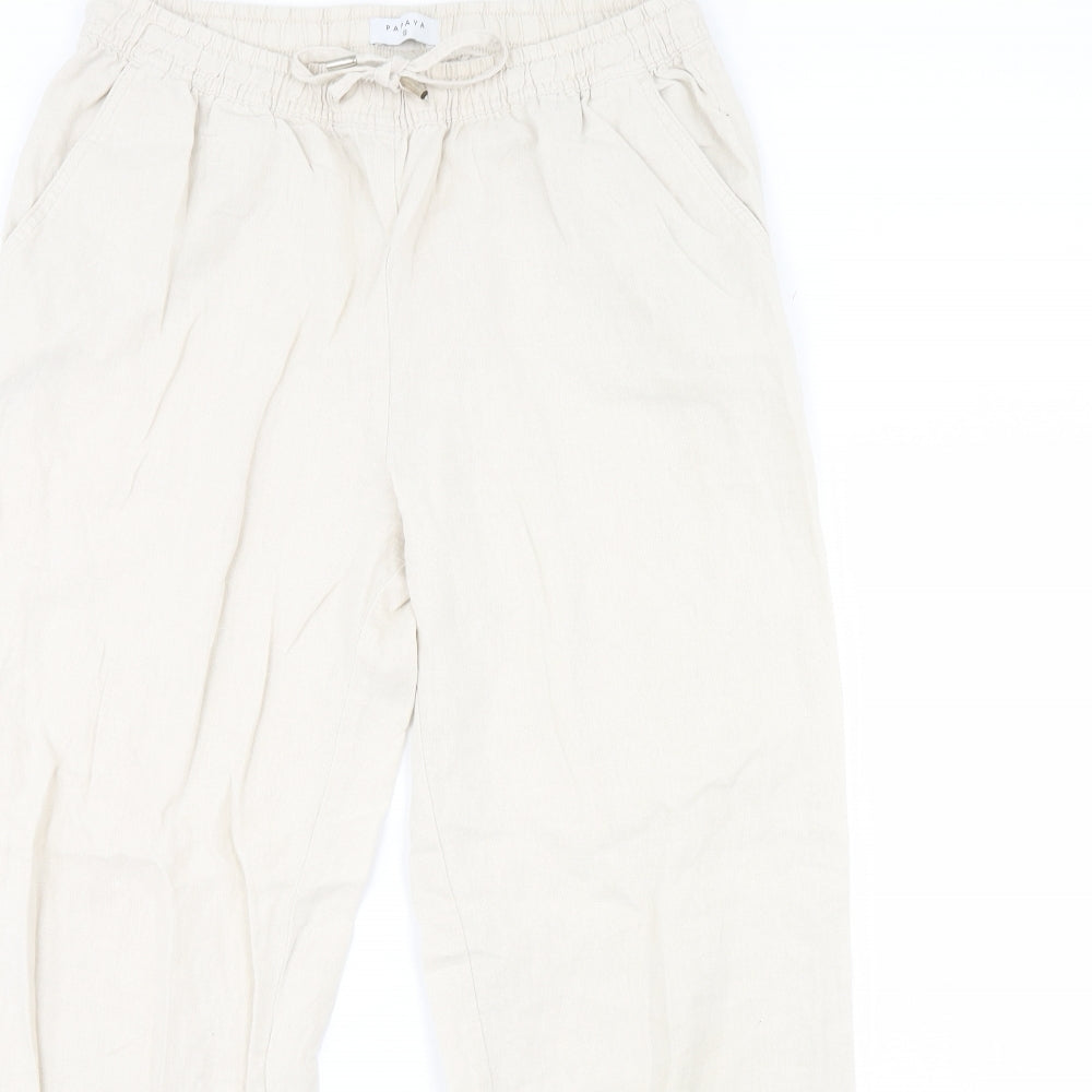 Papaya Womens Beige   Trousers  Size 12 L31 in