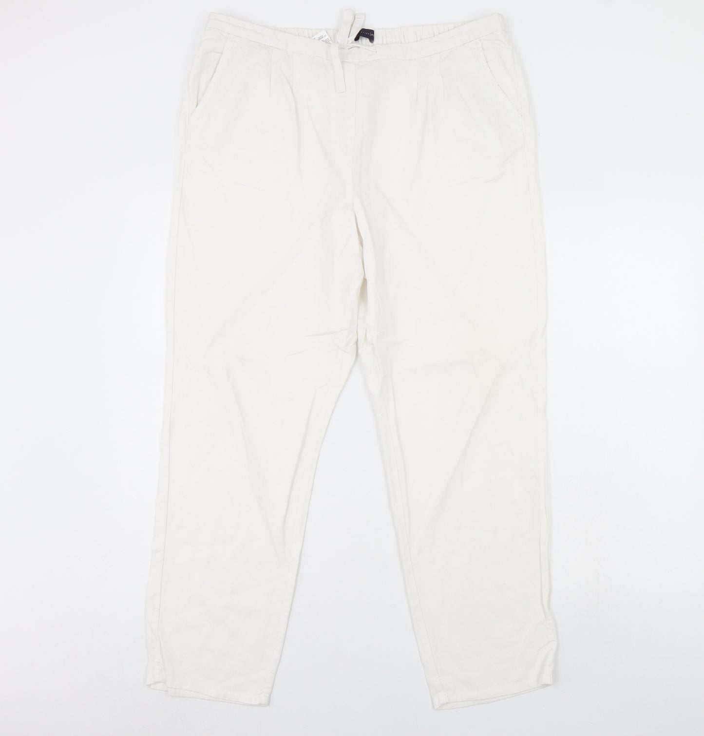 m&s Womens White   Trousers  Size 16 L30 in