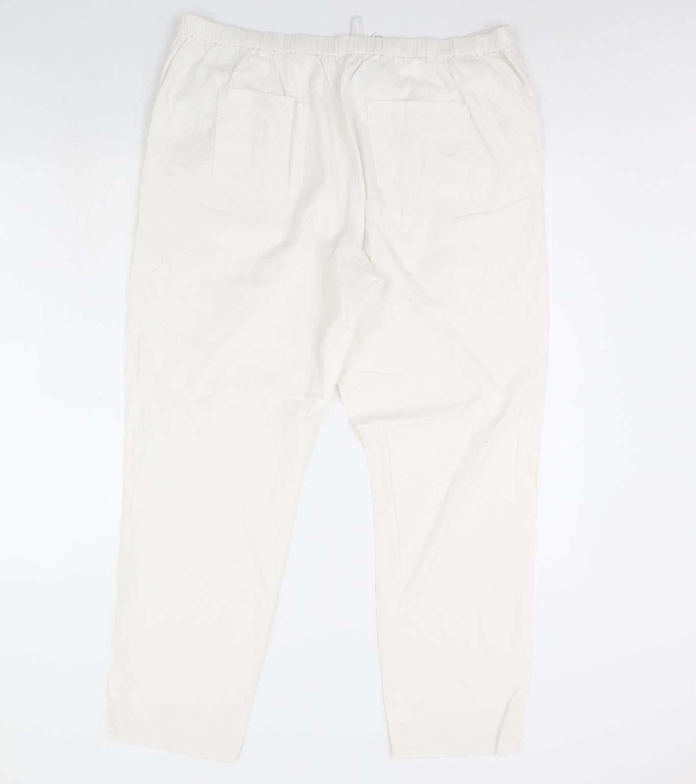 m&s Womens White   Trousers  Size 16 L30 in