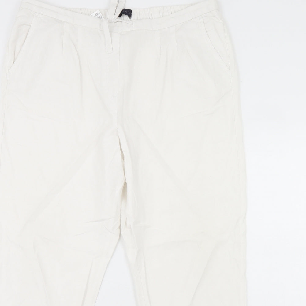 m&s Womens White   Trousers  Size 16 L30 in