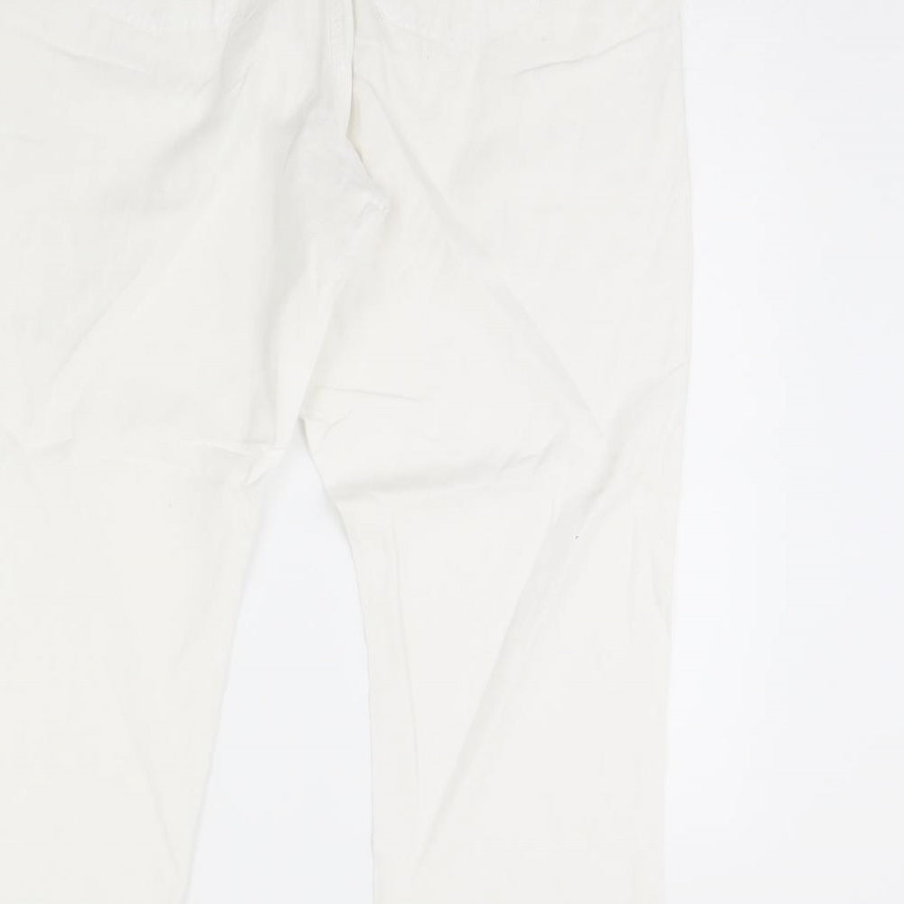 m&s Womens White   Trousers  Size 16 L30 in