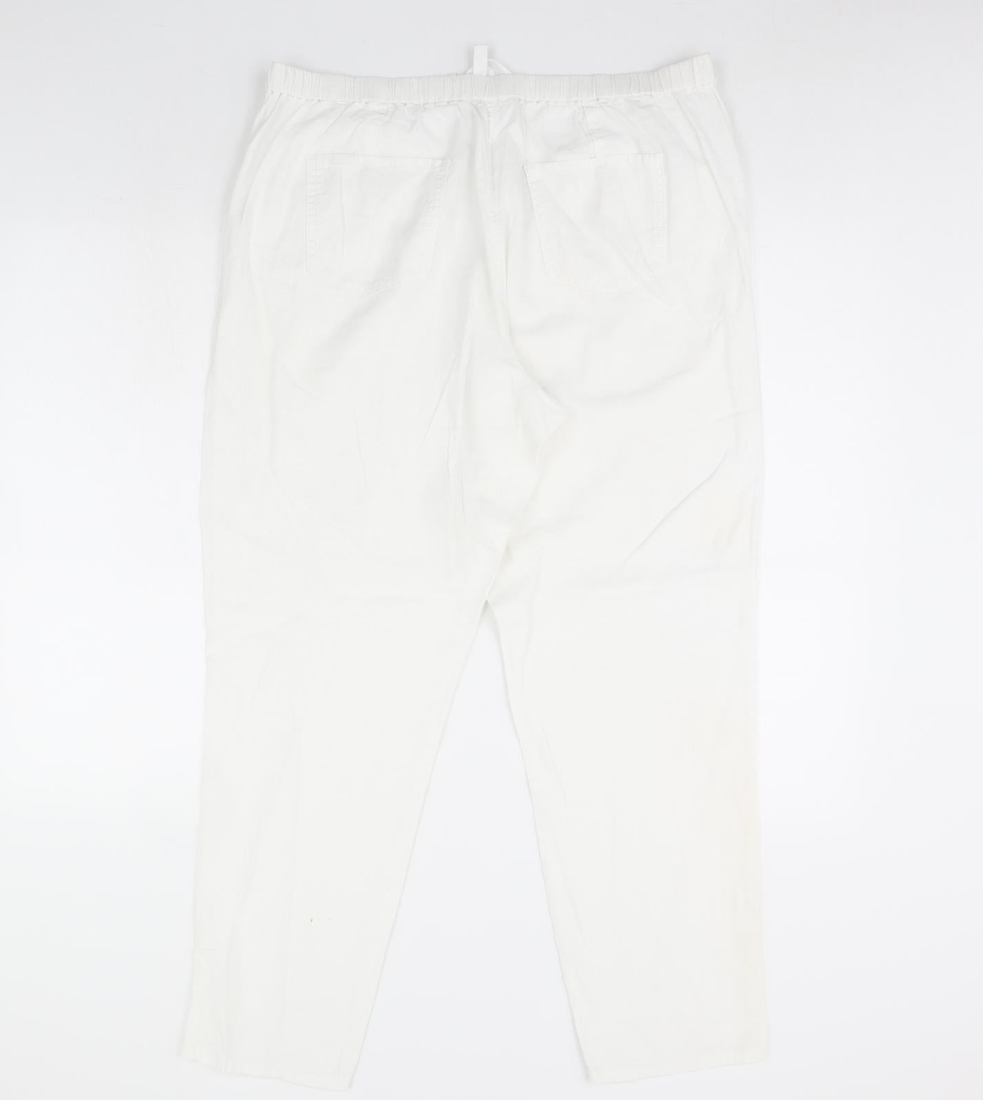 M&S Womens White   Trousers  Size 16 L30 in