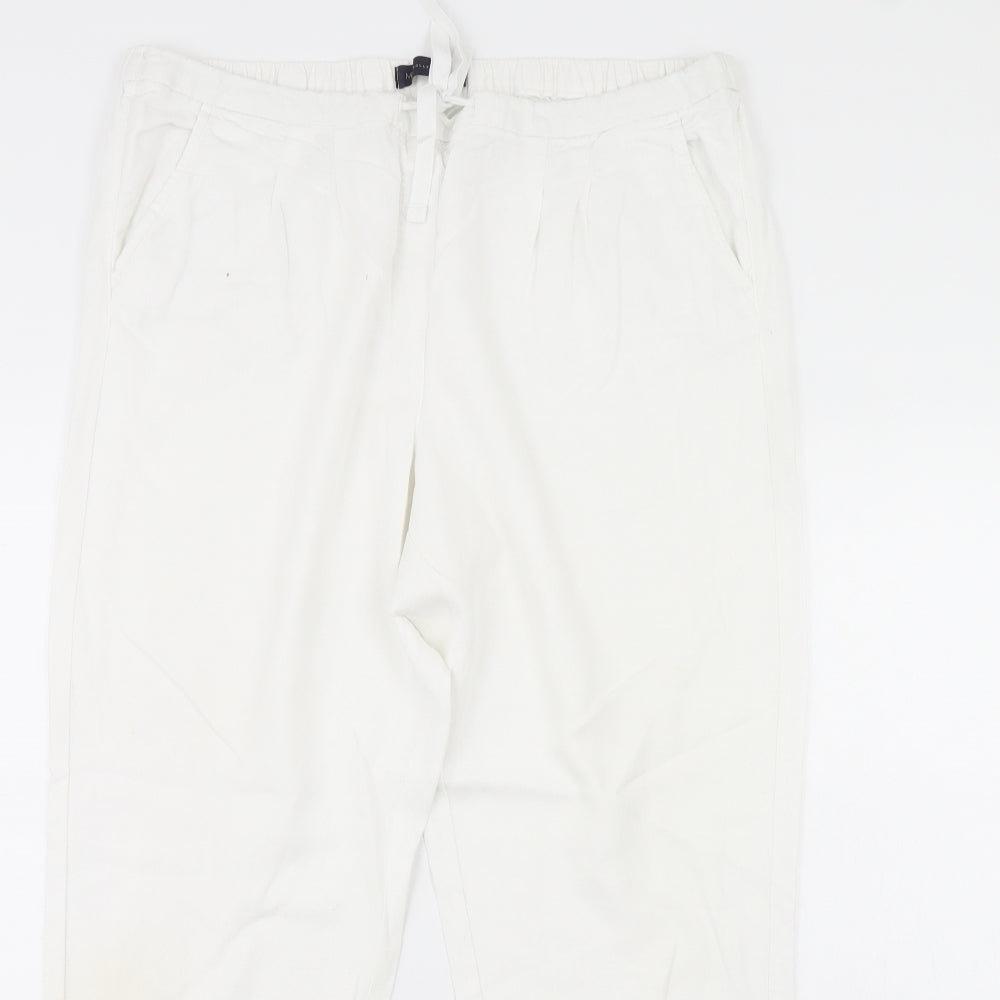 M&S Womens White   Trousers  Size 16 L30 in