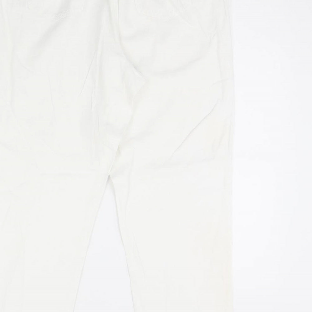 M&S Womens White   Trousers  Size 16 L30 in