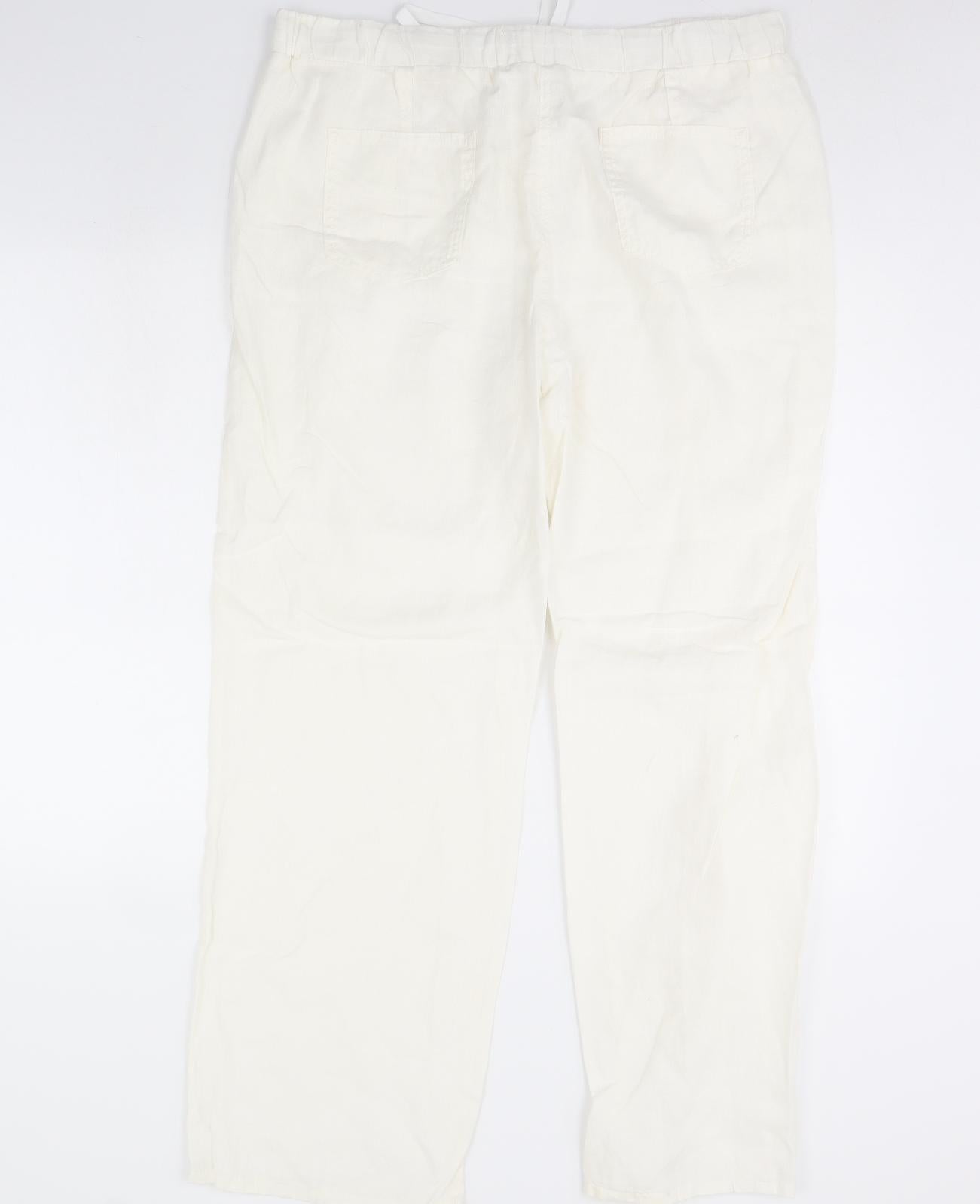M&S Womens Ivory   Trousers  Size 16 L31 in