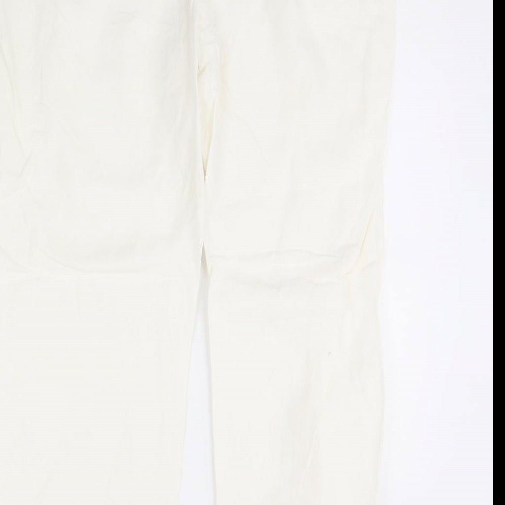 M&S Womens Ivory   Trousers  Size 16 L31 in