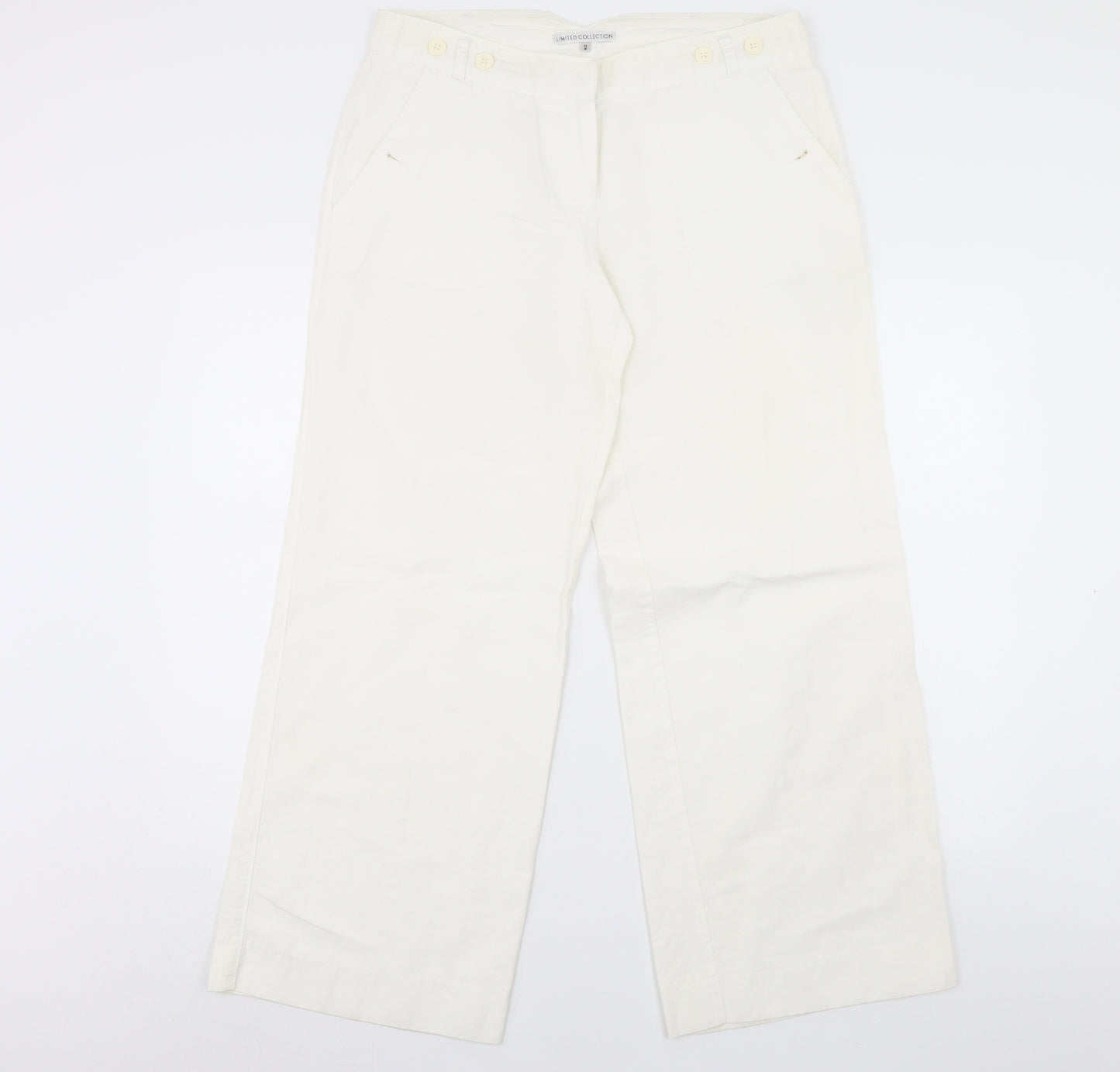 m&s Womens White   Trousers  Size 14 L31 in