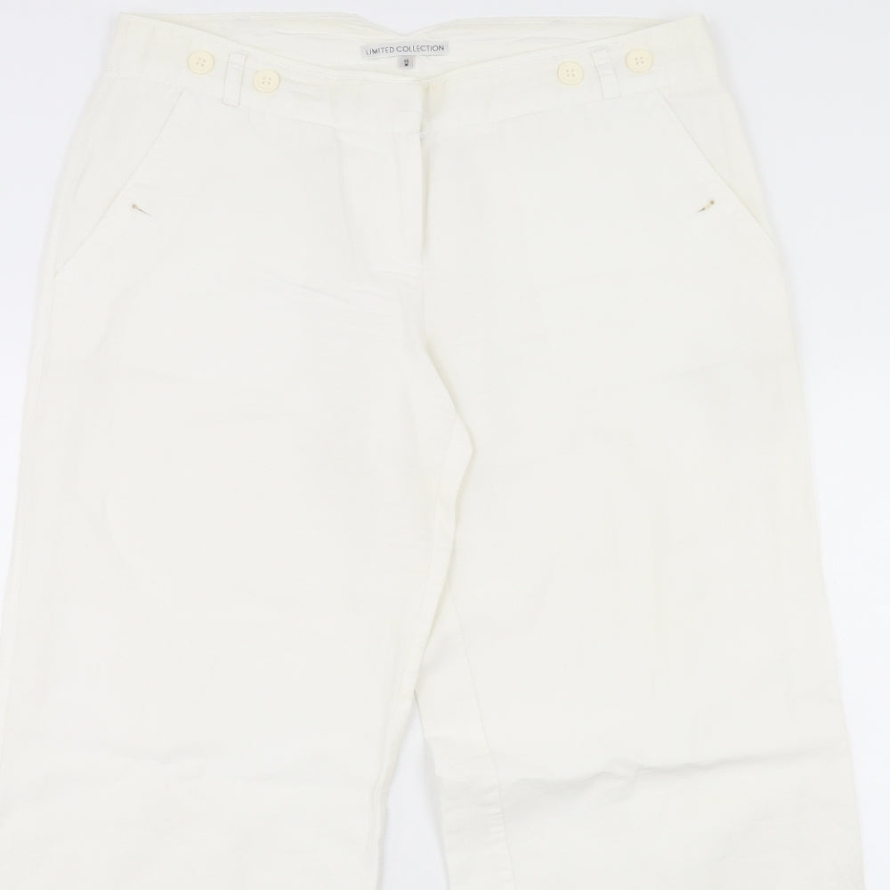 m&s Womens White   Trousers  Size 14 L31 in