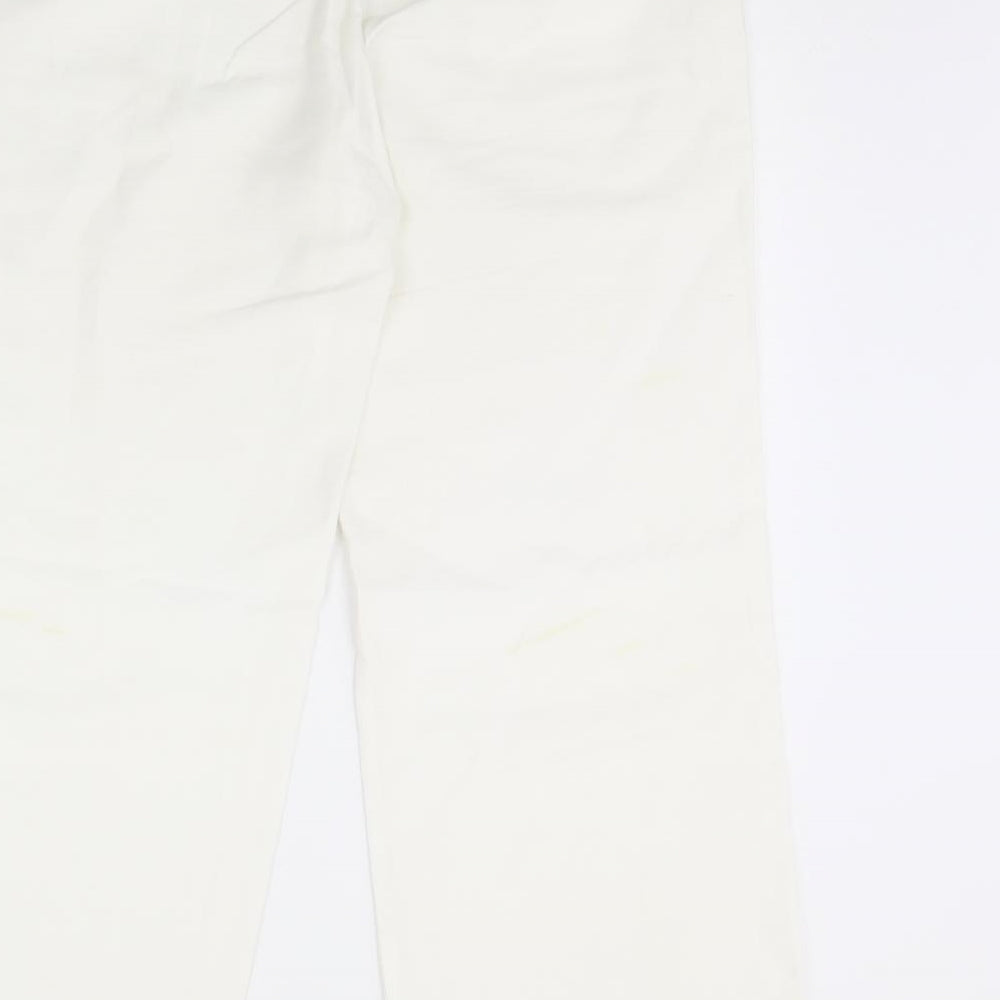 m&s Womens White   Trousers  Size 14 L31 in