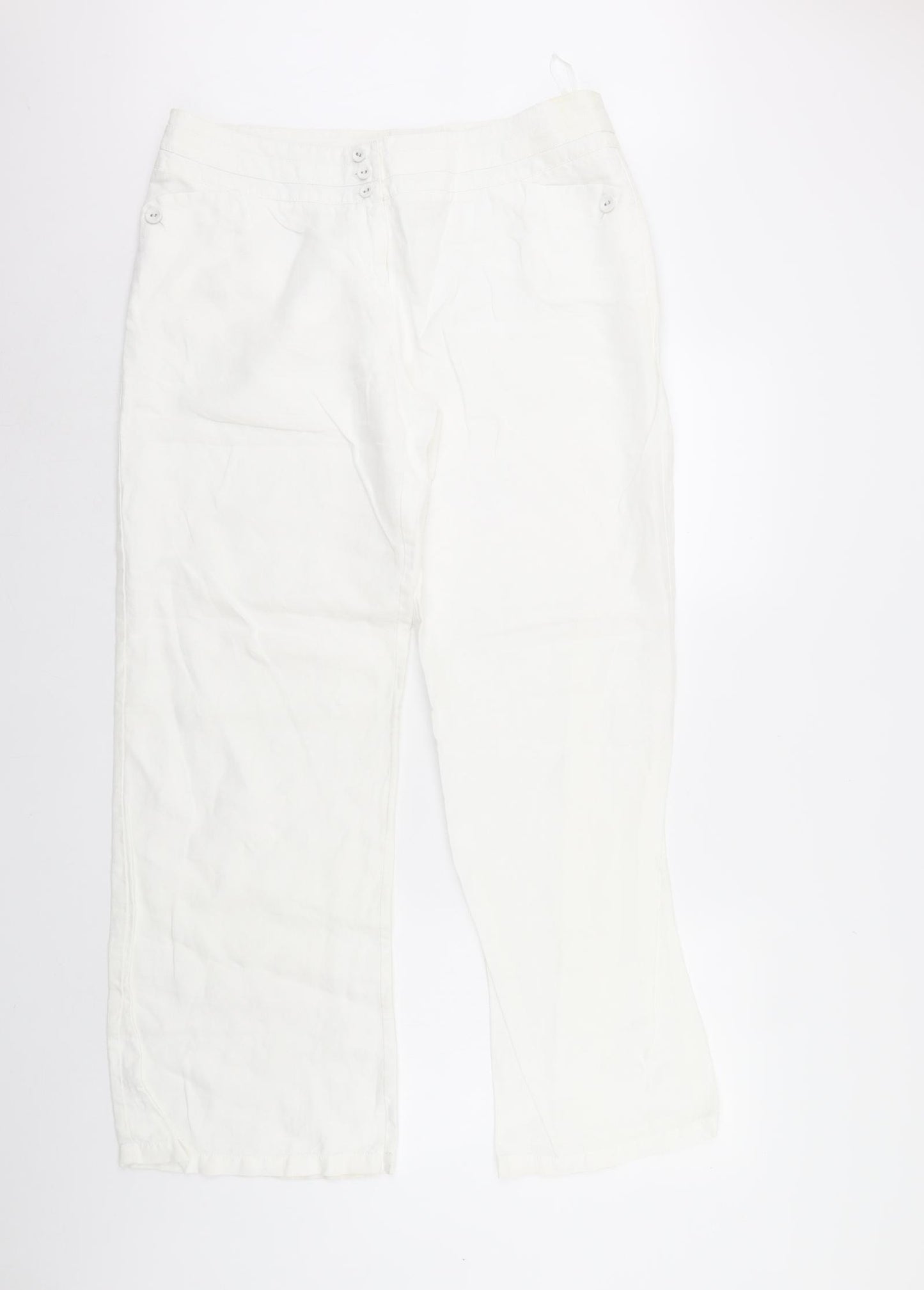 Monsoon Womens White   Trousers  Size 16 L35 in
