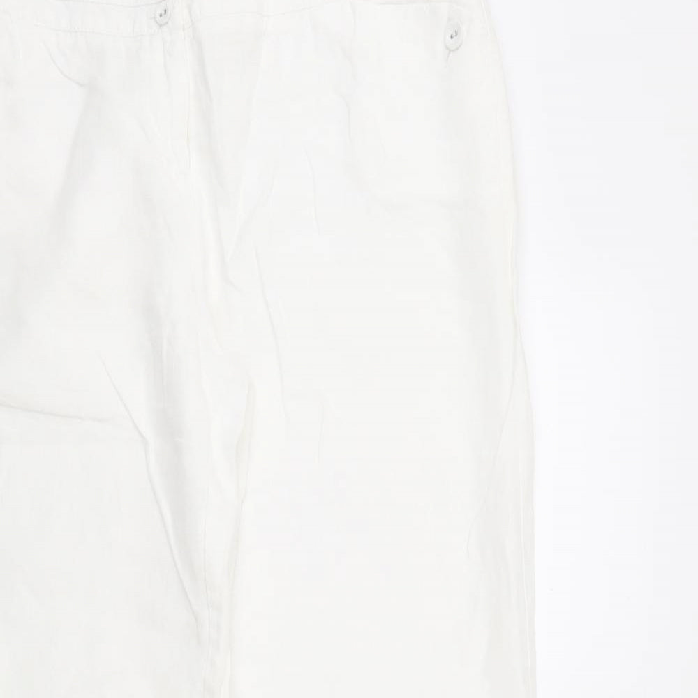 Monsoon Womens White   Trousers  Size 16 L35 in