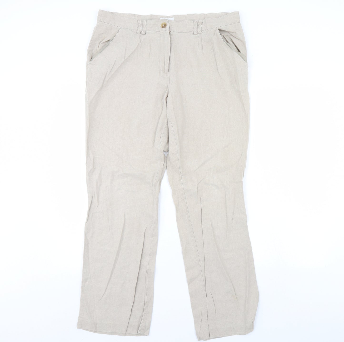 Klass Womens Beige   Trousers  Size 14 L30 in