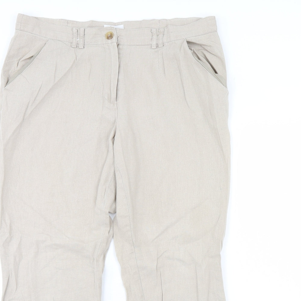 Klass Womens Beige   Trousers  Size 14 L30 in