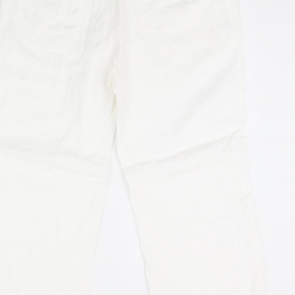 M&S Womens White   Trousers  Size 14 L30 in