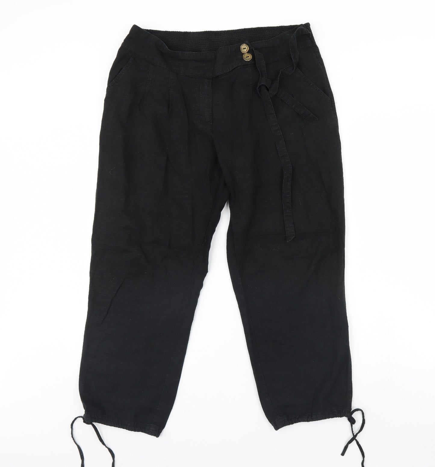 Monsoon Womens Black   Trousers  Size 16 L28 in