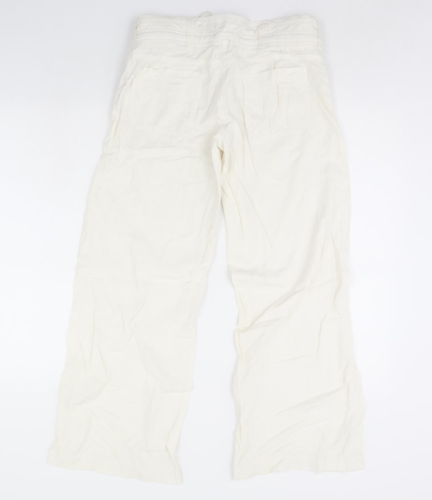 prewo Womens Ivory   Trousers  Size 10 L32 in