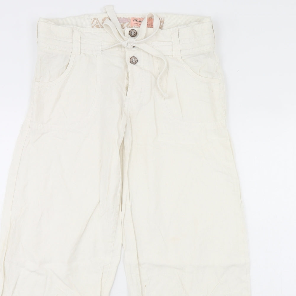 prewo Womens Ivory   Trousers  Size 10 L32 in