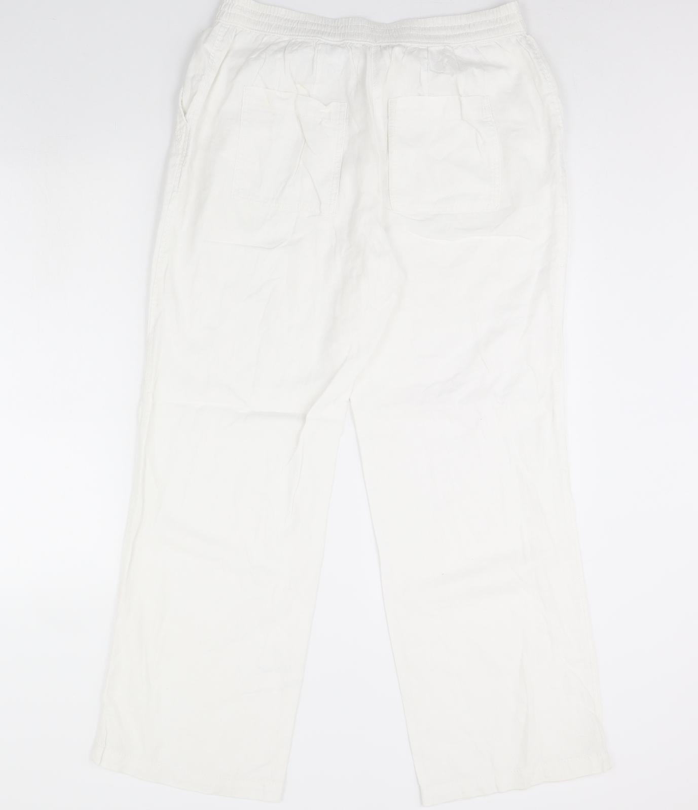 NEXT Womens White   Trousers  Size 14 L30 in