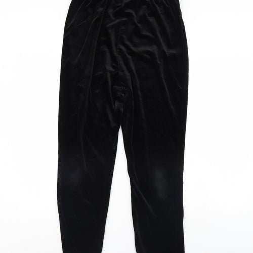 Mothercare Womens Black  Velour Trousers  Size 12 L30 in