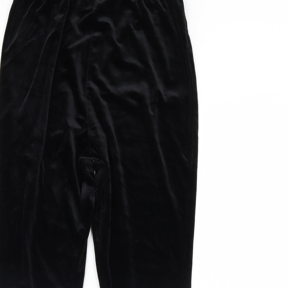 Mothercare Womens Black  Velour Trousers  Size 12 L30 in