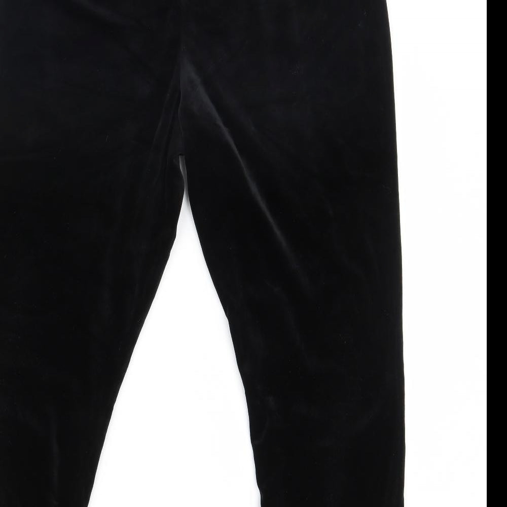 Mothercare Womens Black  Velour Trousers  Size 12 L30 in
