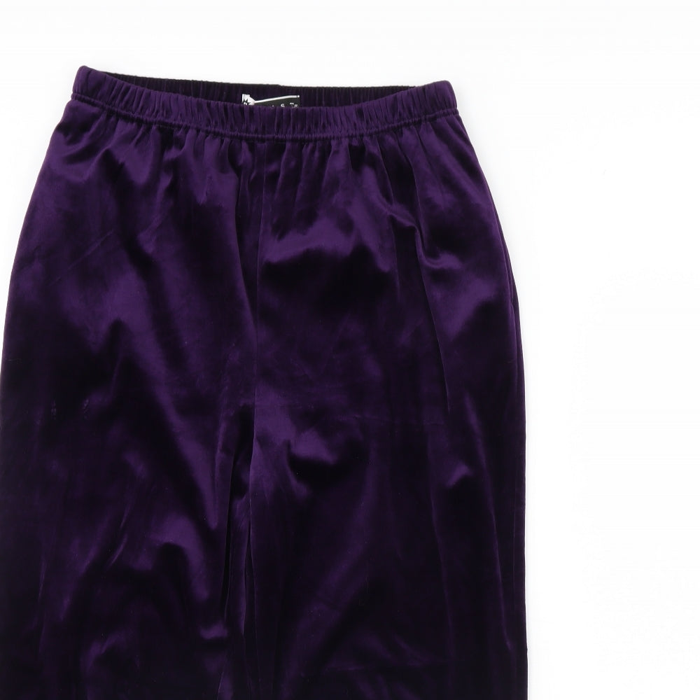 Blast Womens Purple  Velour Trousers  Size M L23 in