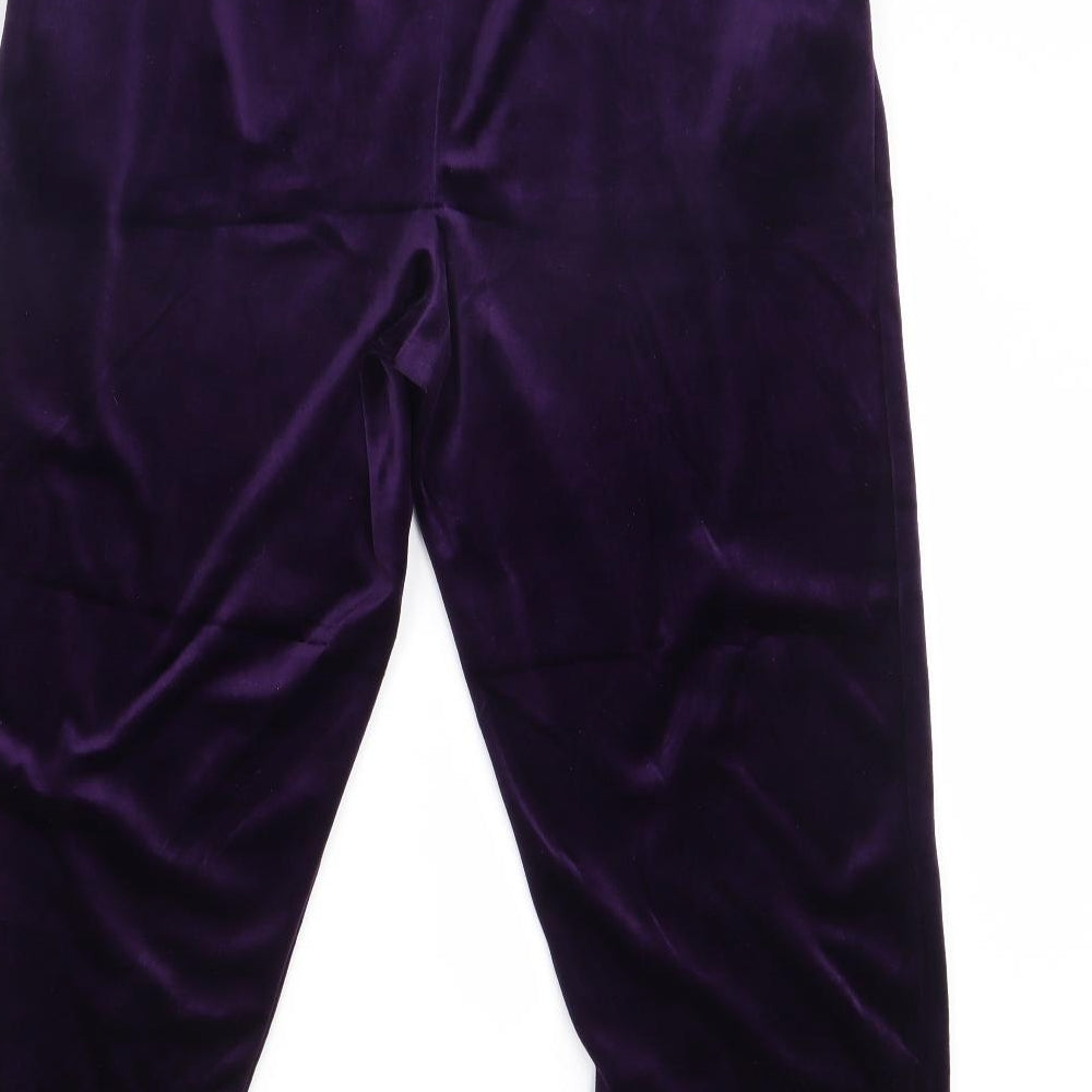 Blast Womens Purple  Velour Trousers  Size M L23 in