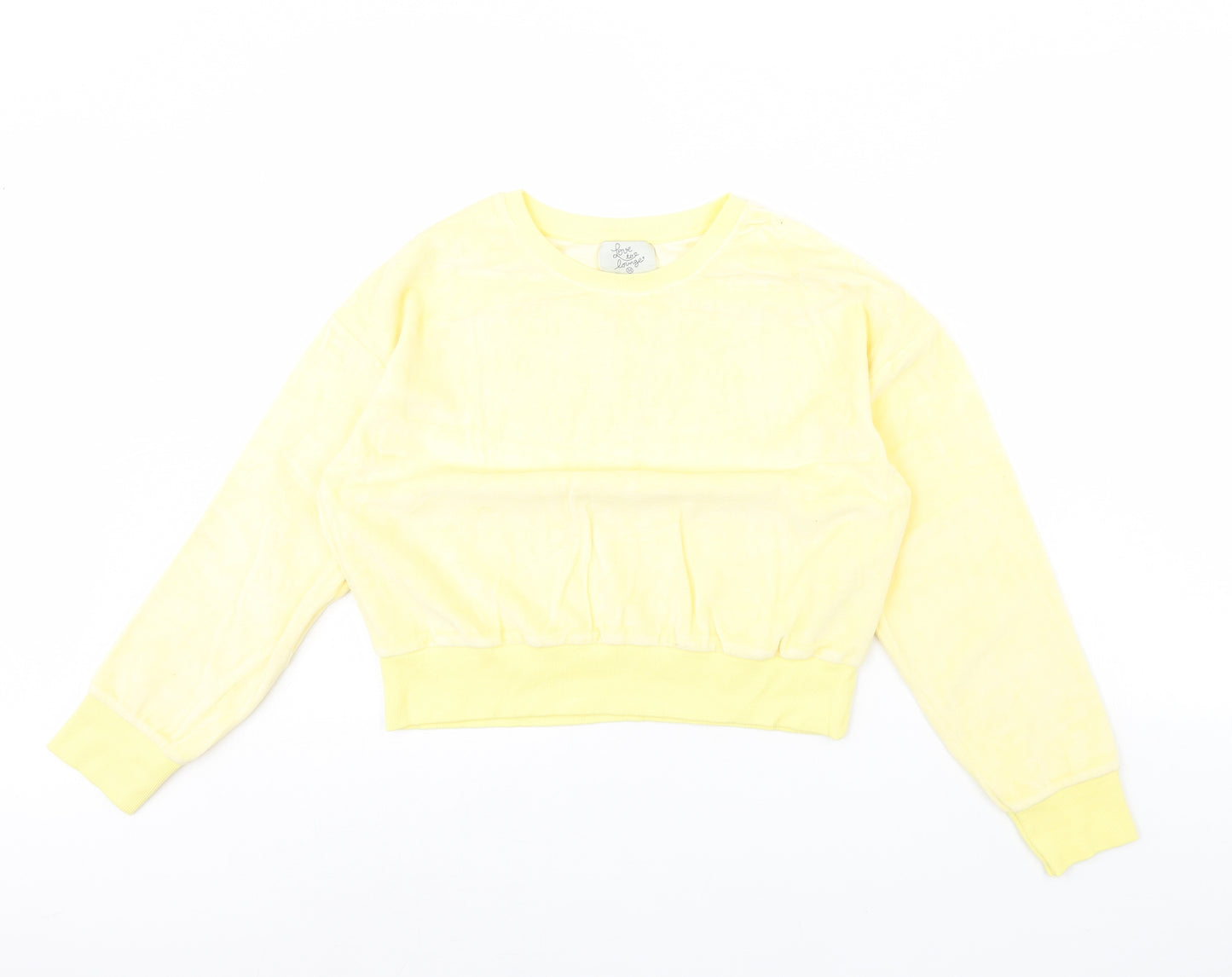 Love to lounge Womens Yellow  Velour Pullover Jumper Size M