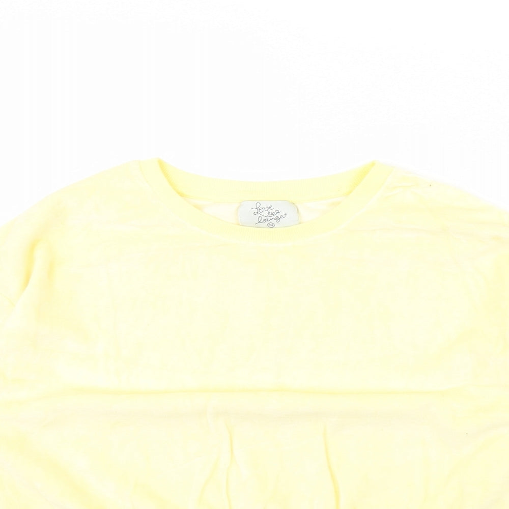 Love to lounge Womens Yellow  Velour Pullover Jumper Size M