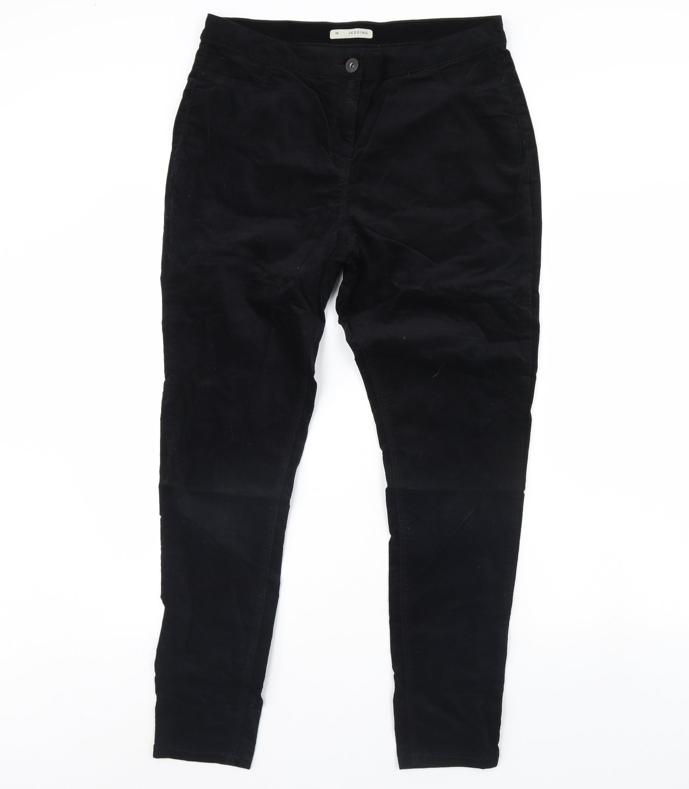 Nutmeg Womens Black  Velour Capri Leggings Size 16 L30 in