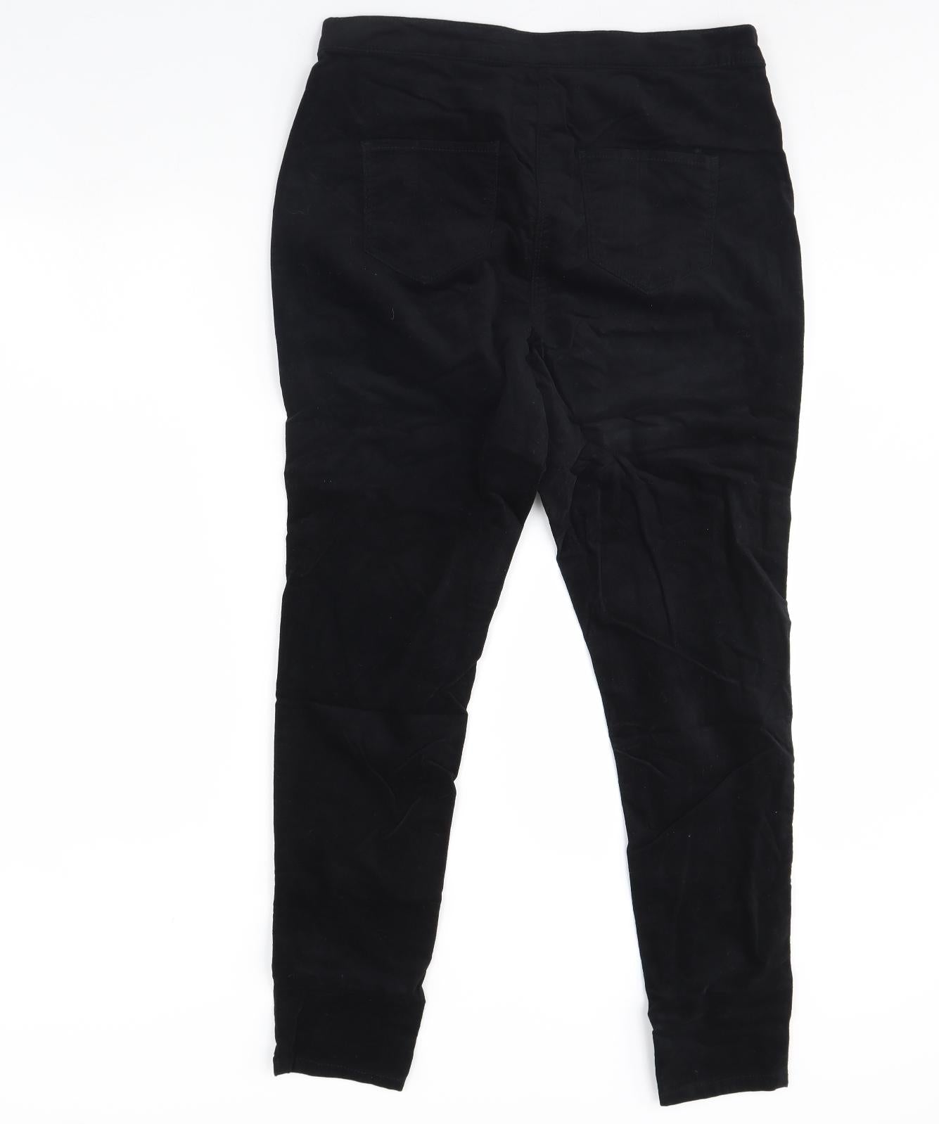 Nutmeg Womens Black  Velour Capri Leggings Size 16 L30 in