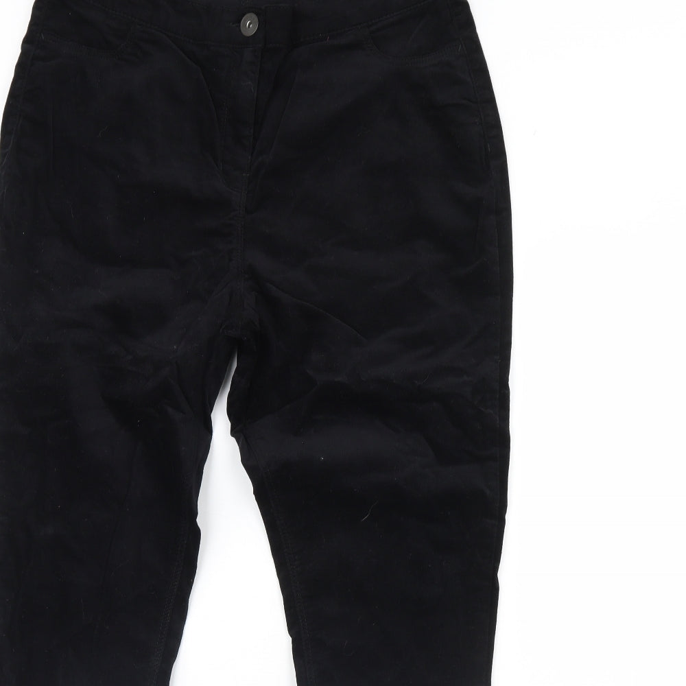 Nutmeg Womens Black  Velour Capri Leggings Size 16 L30 in