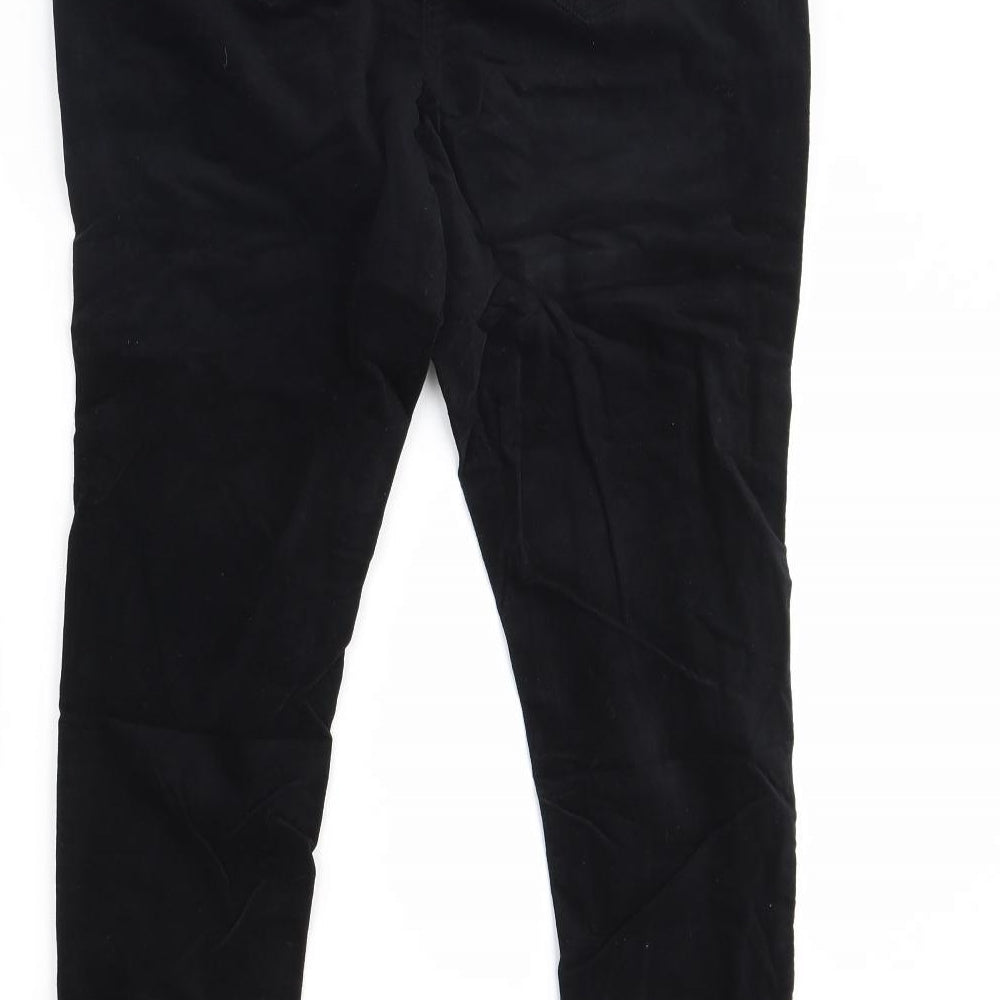 Nutmeg Womens Black  Velour Capri Leggings Size 16 L30 in