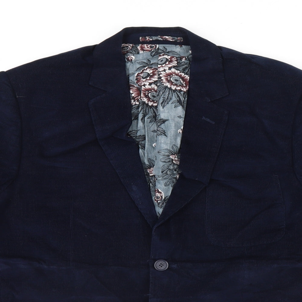 Feraud Mens Blue  Corduroy Jacket Blazer Size 44  - Shoulder Pads