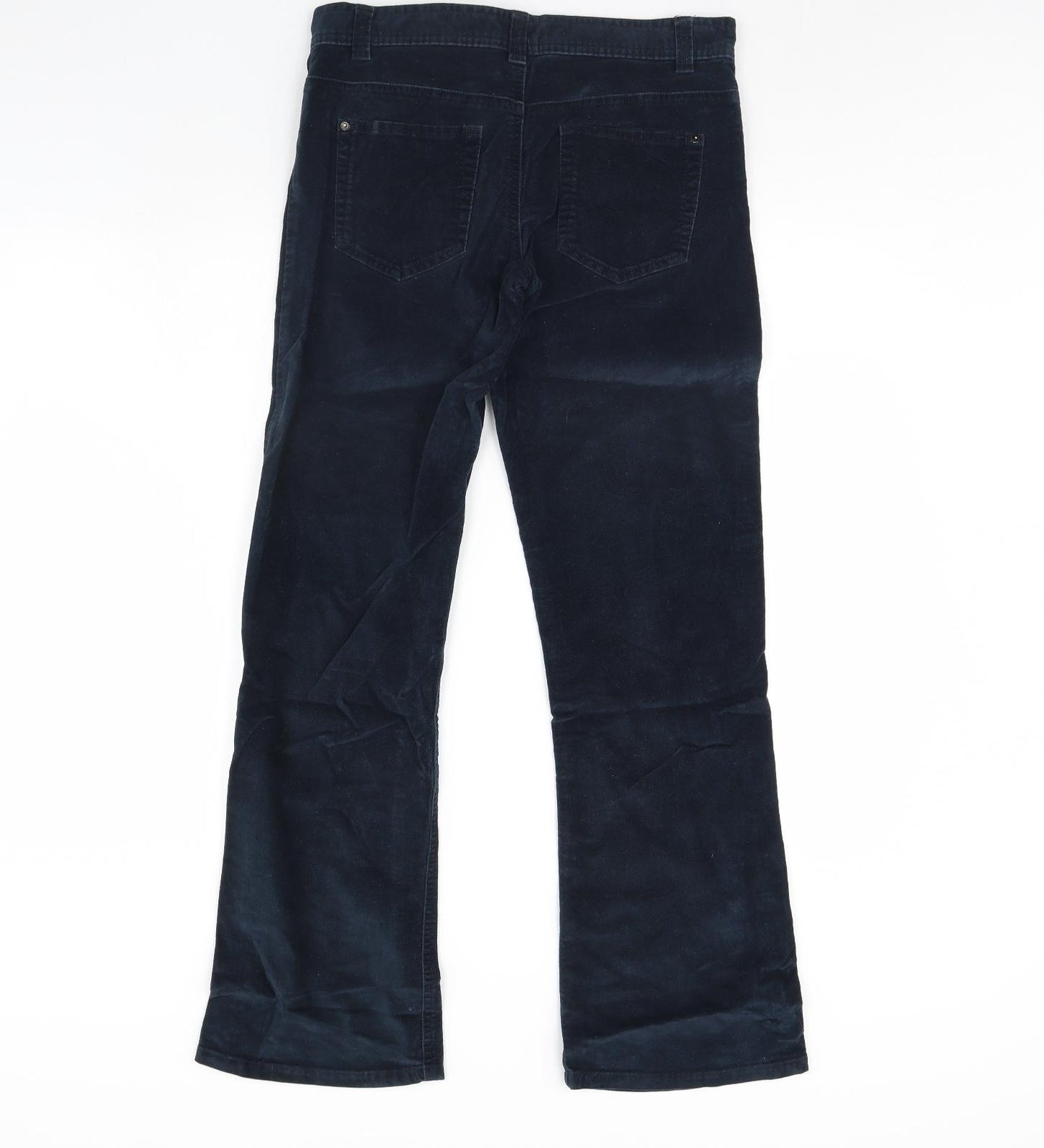 Denim & Co. Womens Blue  Velour Trousers  Size 10 L30 in