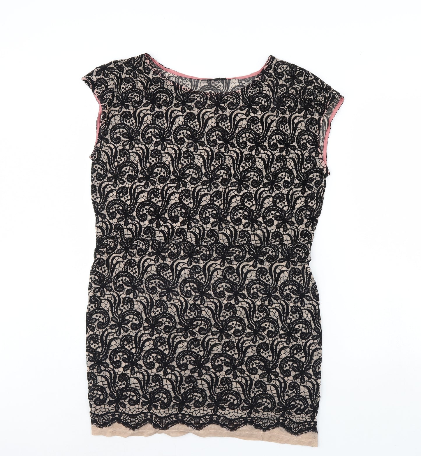 NEXT Womens Black Fair Isle  Basic Blouse Size 14