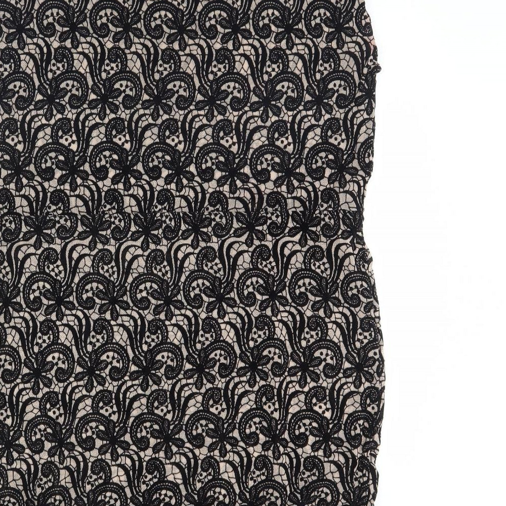 NEXT Womens Black Fair Isle  Basic Blouse Size 14