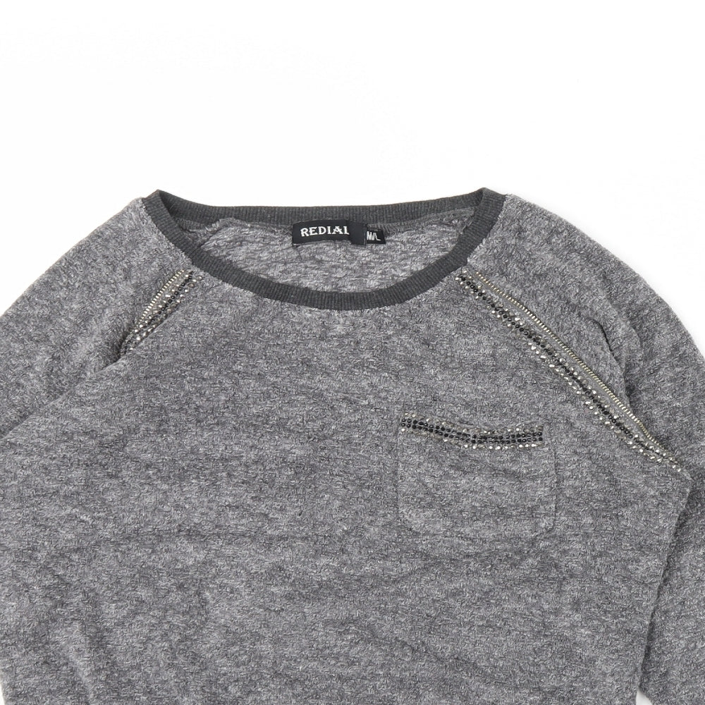 Redial Womens Grey   Pullover Jumper Size M