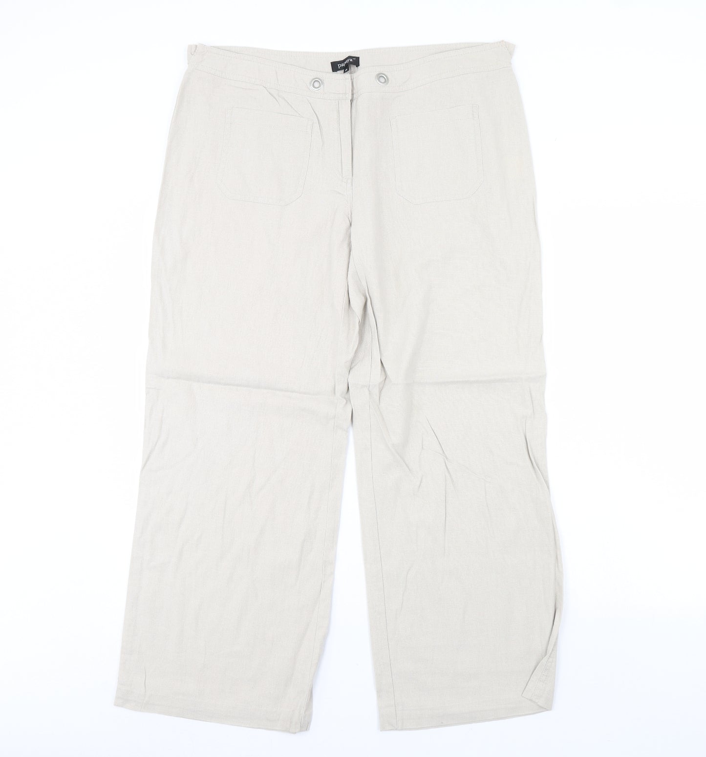 Papaya Womens Beige   Trousers  Size 14 L29 in