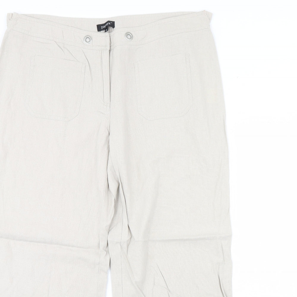 Papaya Womens Beige   Trousers  Size 14 L29 in
