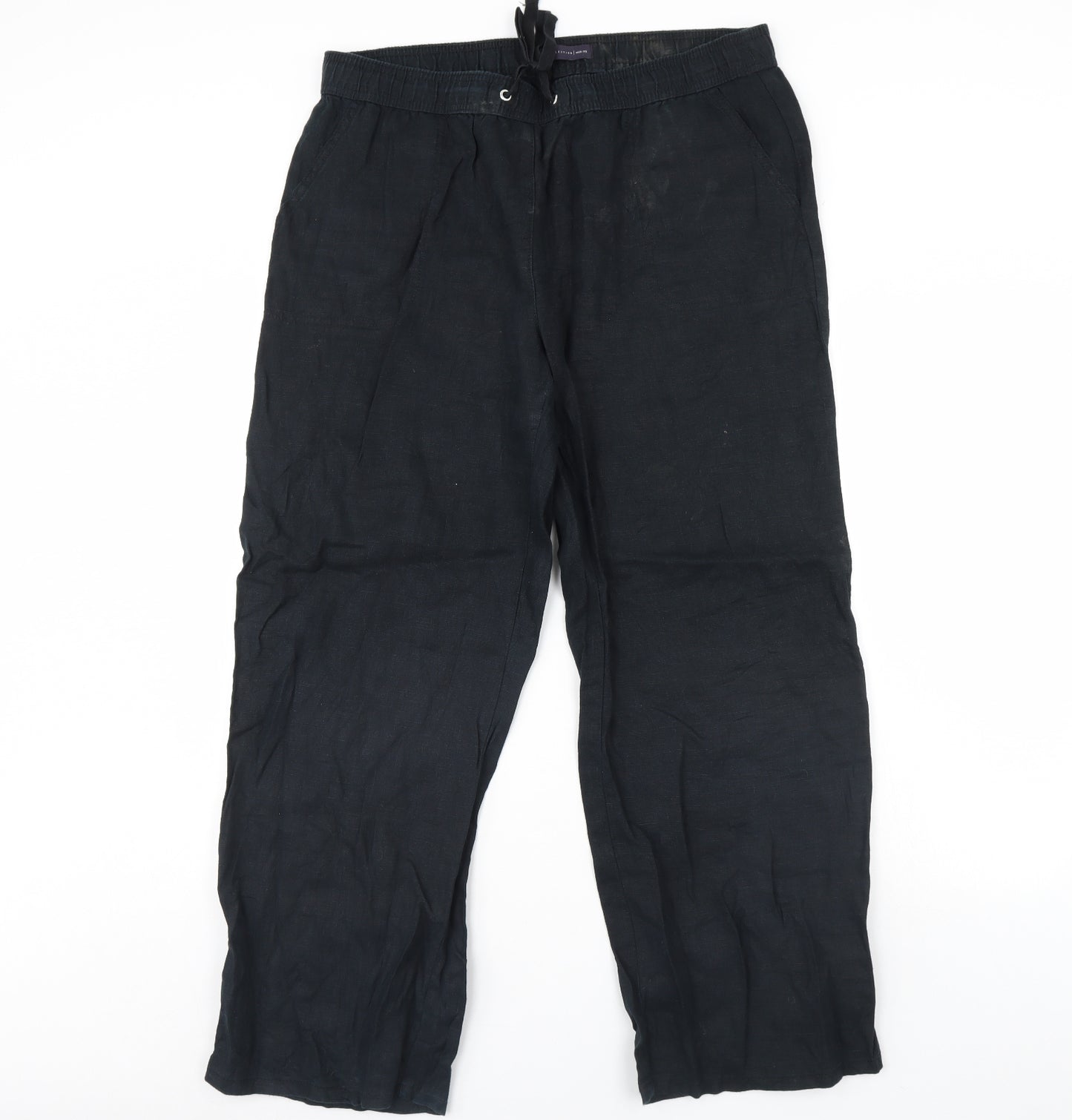 m&s Womens Black   Trousers  Size 16 L30 in